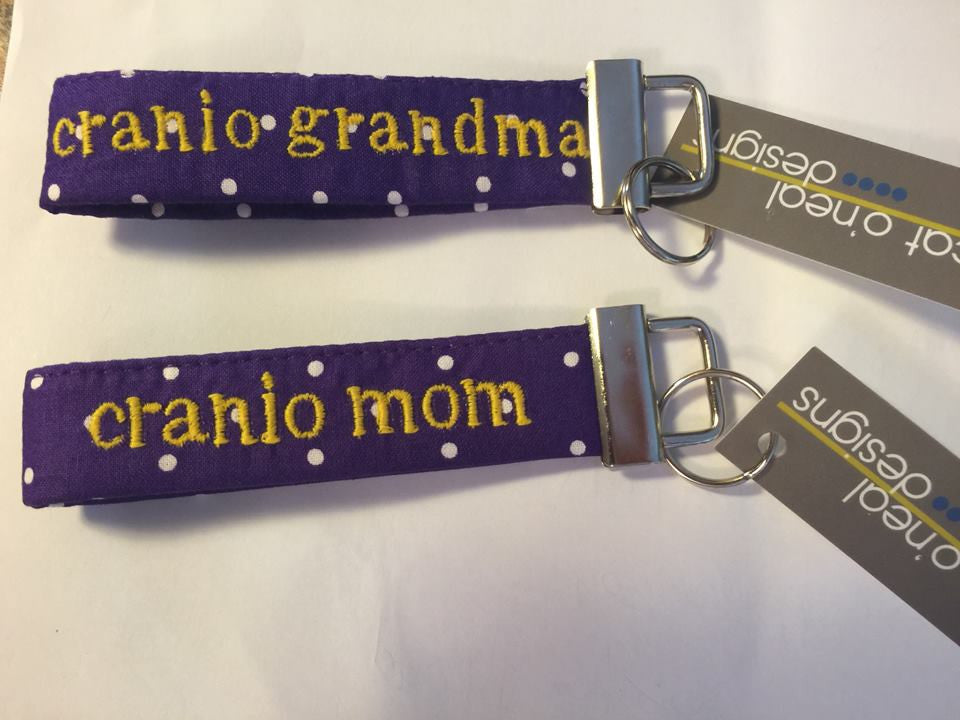 Cranio Mom or Cranio Grandma Embroidered Fobskey Keychains