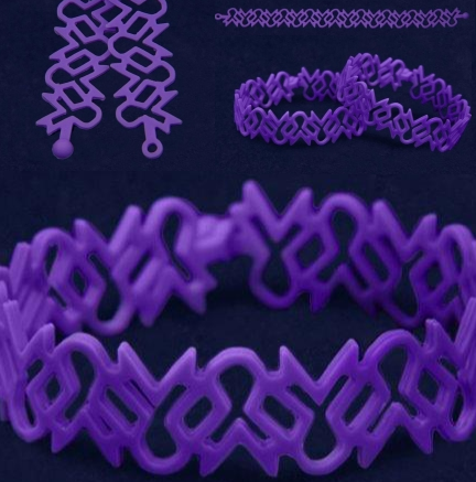 Purple Ribbon Silicone Awareness Wristbands